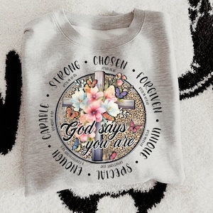 God Says You Are PNG Image, Bible Verse Christian Design, Sublimation Designs Downloads, PNG File