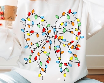 Coquette Christmas Light Bow png, Christmas Light Png, Xmas Coquette Bow PNG, Christmas Sublimation T Shirt Design, Merry Christmas png