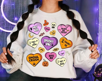 Candy Hearts Halloween Png, Retro Halloween Png,Halloween Png,Halloween Sublimation Design,Spooky Vibes Png,Halloween Shirt Design, Pumpkin