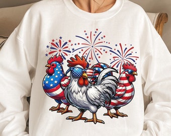 Patriotic USA Chicken PNG, Retro American 4th Of July Png, Independence Day Design, Patriotic Png, Retro American Png, Digital Download