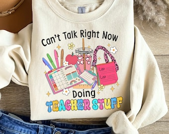 Can’t Talk Right Now Doing Teacher Stuff png, Retro Teacher png, Funny Teacher Quotes png, Retro Teacher Things png, Teacher Sublimation DTF