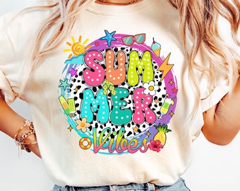 Summer Vibes Dalmatien Dots Png, Summer Vibes PNG, Téléchargement numérique Png, Doodle lumineux, Lake Days Png, Bonjour l'été png, plage png, vacances