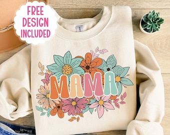 Floral Mama PNG Sublimation, Mama Png, Mama Flower Png, Mom Life PNG, Retro Mama Png, Mother's Day Png, Sublimation Designs, Mom Life PNG