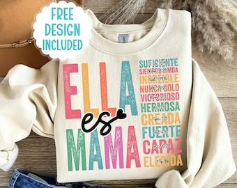 Retro Ella es Mamá Png, Mother PNG, Blessed Mom Png, Spanish Mom, Mom Life Png, Mother's Day Png, Mom Png, Gift for Mom, Shirt design png