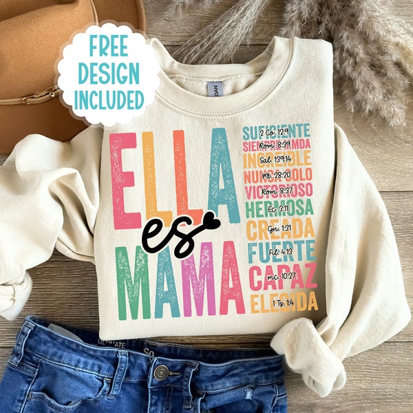 Retro Ella es Mamá Png, Mother PNG, Blessed Mom Png, Spanish Mom, Mom Life Png, Mother's Day Png, Mom Png, Gift for Mom, Shirt design png