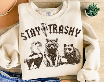 Stay Trashy svg Png, Funny Stay Trashy Raccoons Opossums Squad Team Trash Png svg