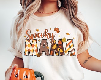 Retro Spooky Mama Halloween PNG, Halloween mamá mamá png, Otoño png, Diseño de camiseta de sublimación, vibraciones espeluznantes, szn espeluznante png
