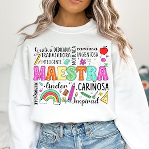 Retro Maestra Word Png, Teacher Life Png, Teach Love Inspire, Spanish Teacher, Back To School, Teacher Appreciation Gift, Maestra School Png
