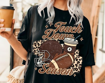 Retro Touch down Season PNG, Football Season png, Football mom mama Png, Game Day png, design de camiseta de sublimação de futebol