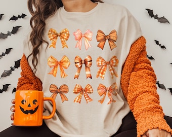 Retro Fall Pumpkin Bow Png, Fall Coquette Bow PNG, Fall Shirt Png, Autumn Pumpkin Png, Autumn Sublimation Design Fall PNG Fall Autumn Shirt