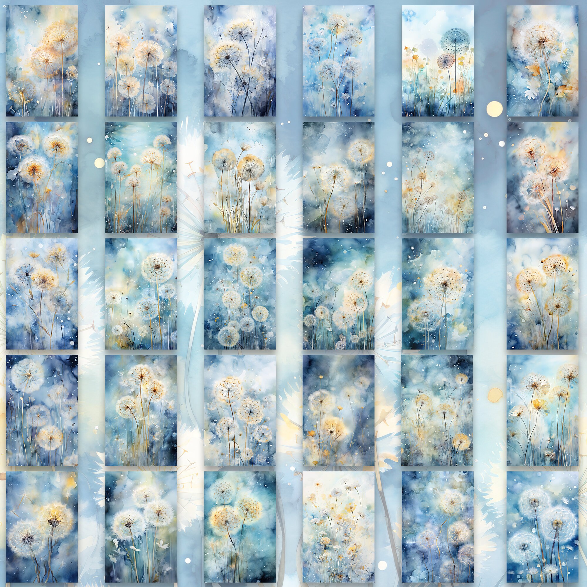 Dandelion Flower Junk Journal Kit, Floral Printable Pages Papers ...