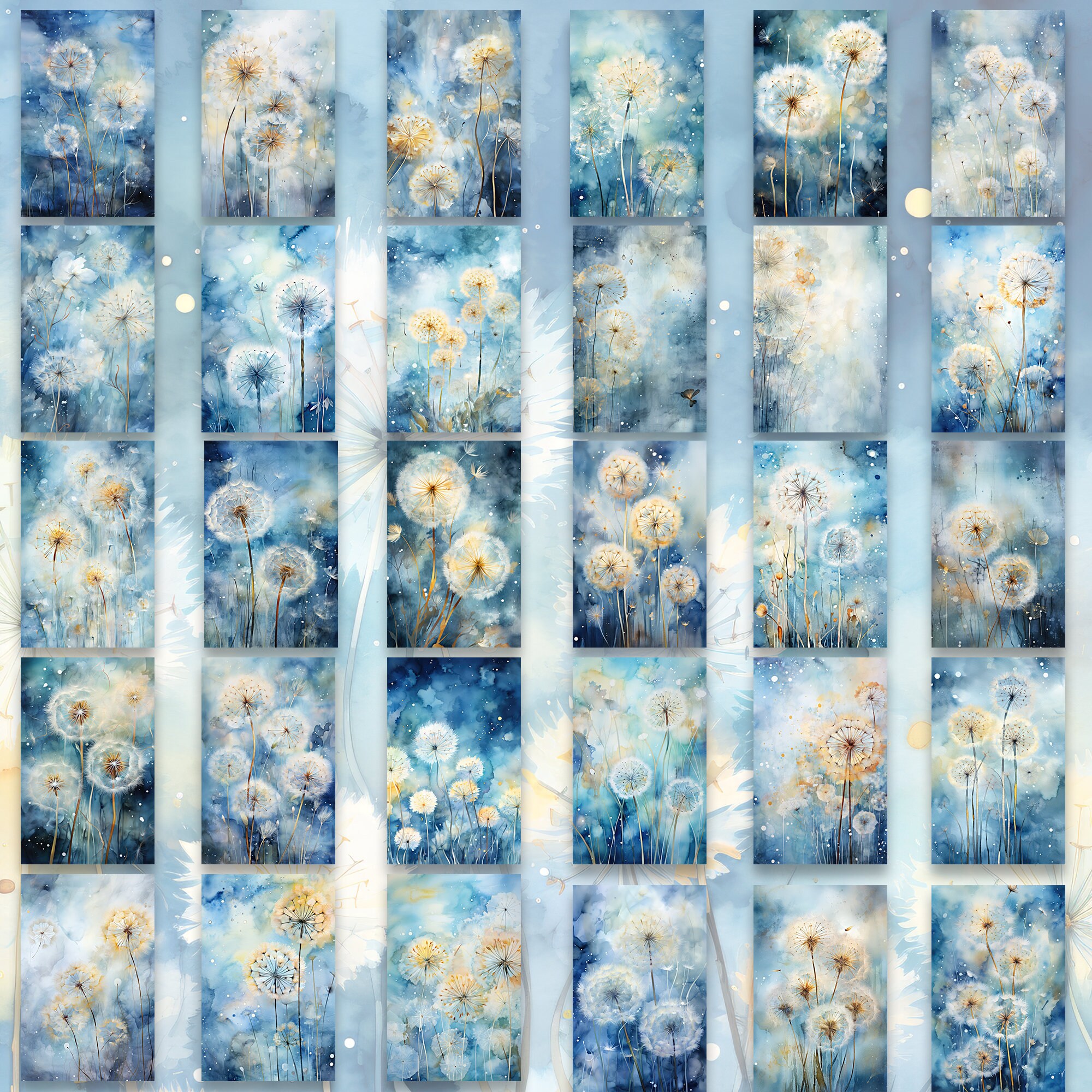 Dandelion Flower Junk Journal Kit, Floral Printable Pages Papers ...