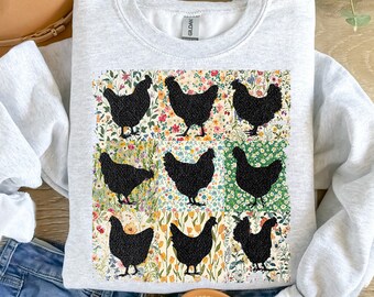 Retro Boho Chicken Farm Sublimation Design, Chicken Floral Sublimation, Mother's Day Png, Chicken Farm, Retro Chicken Mama Png, Digital File
