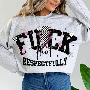Retro FCK dass respektvoll Png, lustig png, sarkastische png, Erwachsenen Humor Shirt Design, Sublimation T-Shirt Design, Girly png
