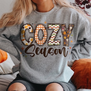 Cozy Season PNG, Fall Png, Autumn Png, Thanksgiving Png, Fall Sublimation Design, Retro Halloween Png, Cozy T shirt Sublimation Design