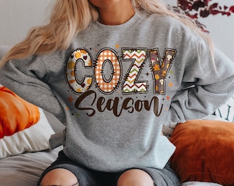 Cozy Season PNG, Fall Png, Autumn Png, Thanksgiving Png, Fall Sublimation Design, Retro Halloween Png, Cozy T shirt Sublimation Design