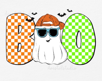 BOO Ghost png, Halloween png, Spooky Vibes png, Kids Halloween, Kids Sublimation, png designs, retro png, Sublimation T Shirt Design