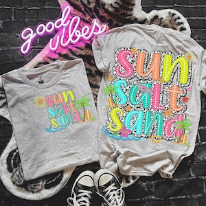 Sun Salt Sand Png, Retro Summer Png, Beach Png, Tropical Png, Summer Shirt Png, Summer Vibes Png, Beach Vibes Png, Sublimation Design