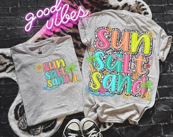 Sun Salt Sand Png, Retro Summer Png, Beach Png, Tropical Png, Summer Shirt Png, Summer Vibes Png, Beach Vibes Png, Sublimation Design