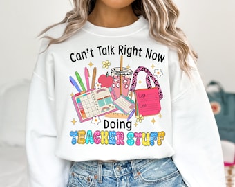 Can’t Talk Right Now Doing Teacher Stuff png, Retro Teacher png, Funny Teacher Quotes png, Retro Teacher Things png, Teacher Sublimation DTF