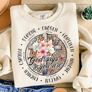 God Says You Are PNG Image, Bible Verse Christian Design, Sublimation Designs Downloads, PNG File