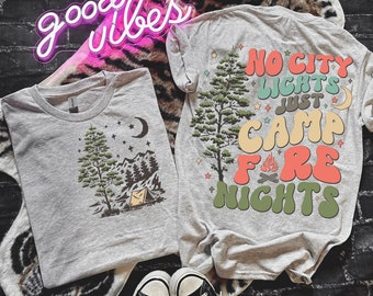 No city lights just camp fire nights svg png, Camping svg, Camper Svg, Camp Life Svg, Lake Life Svg, campfire svg png, Camping Mode png