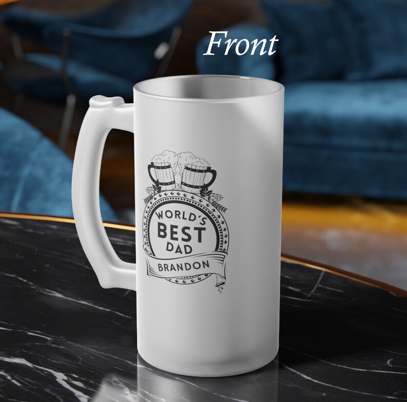 Personalized 16oz Frosted Beer Mug, Gift for Him, Gift for Dad, Gift