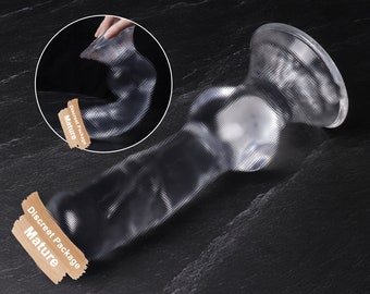 12.7"32.7cm Huge Long Fantasy Clear Dildo, Suction Cup Dildo, Huge Anal Plug Butt Plug, Realistic Knotted Jelly Dildo Adult Sex Toys, Mature