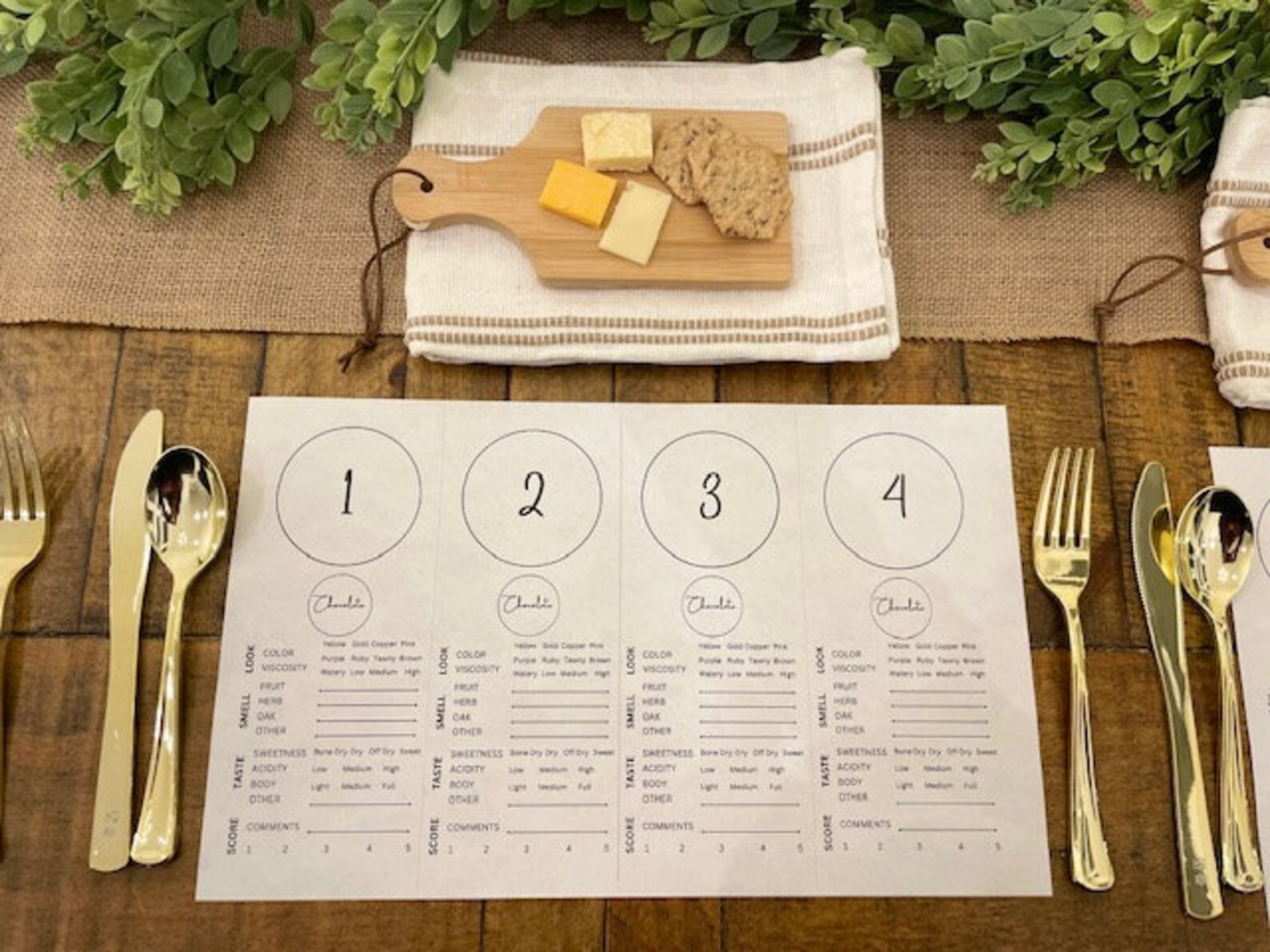 Wine Tasting Placemats Party Kit. Blind Tasting. 4 Wines. Wine and ...