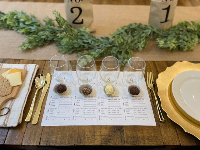 Wine Tasting Placemats Party Kit. Blind Tasting. 4 Wines. Wine and ...