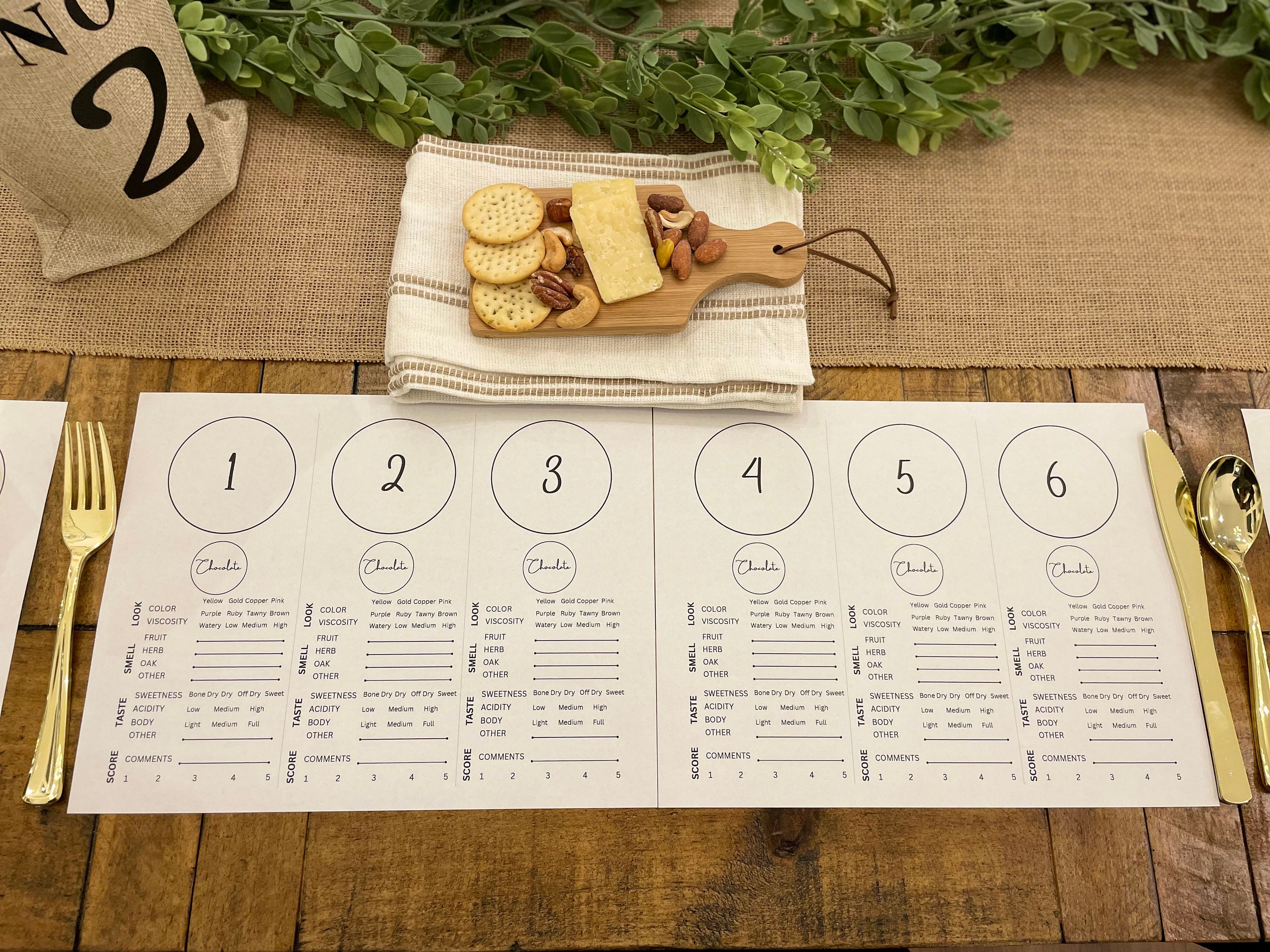 Wine Tasting Placemats Party Kit. Blind Tasting. 6 Wines. Wine and Chocolate Pairing. Instant ...
