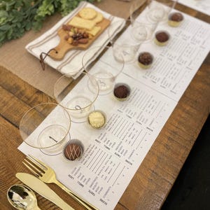 Wine Tasting Placemat. Blind Tasting. 6 Wines. Wine and Chocolate ...