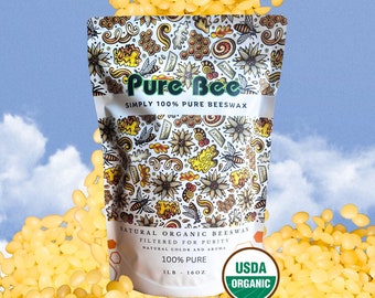 5lb Organic Beeswax Pellets, USDA Certified Organic Beeswax - Bulk