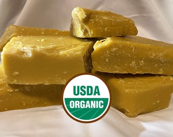 Beeswax USDA Organic 100% Pure and Natural Wax for Skin, Face, Body and Hair Care DIY Creams, Lotions, Lip Balm, Soap and candle Making