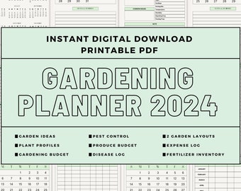 Digital Garden Planner | Pintable Garden Planner Bundle Seed Inventory Plant Profile Plant Journal Garden Expenses Harvest Calendar Seasonal