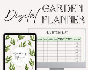 Digital Garden Planner | Garden Planner | Garden Organizer | Seasonal Checklist | Best Digital Planner | Goodnotes Planner | iPad Planner |