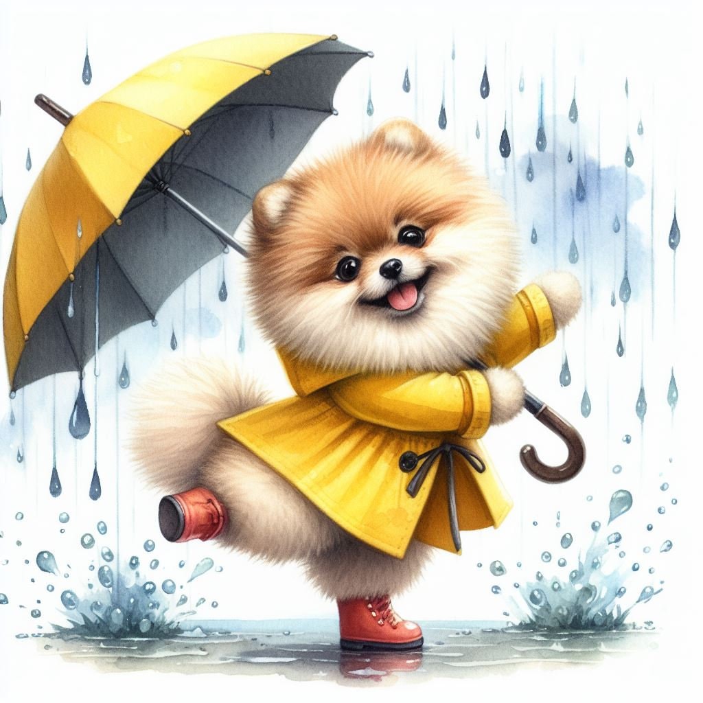 Pomeranian Umbrella - Black Pom Pomeranian Umbrella - Black Pom