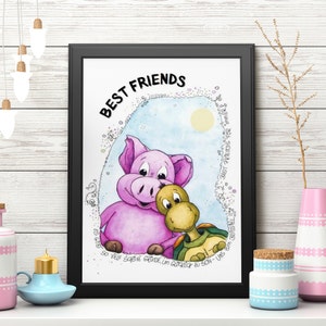 A4 Poster | Download | Zuhause | Poster | Wanddeko | Geschenk | Druck | Cartoon | für Freunde, Herzensmenschen, Kinderzimmer, …| Geschenk