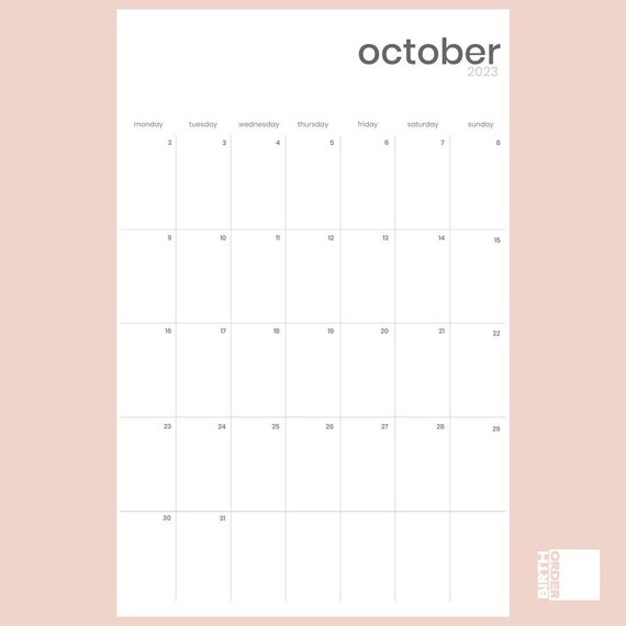 Monthly Planner Printable October 2023, Printable Calendar for