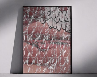 Graffiti Art Print, Urban Street Art, Bubble Wrap Texture, Edgy Wall Decor (Digital Download)