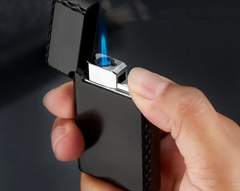 Blue Flame Jet Lighter *Metal Refillable Lighter  *Windproof Gas Lighter *Custom Engraved Lighter *Cigarette Lighter *Christmas Gift