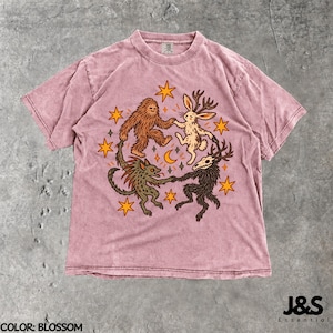 Cryptid Shirt, Bigfoot Tshirt, Cryptid Creatures Tee, Jackalope Shirt, Mythical Creature Tshirt, Weird Animal Shirt, Comfort Colors® Blossom