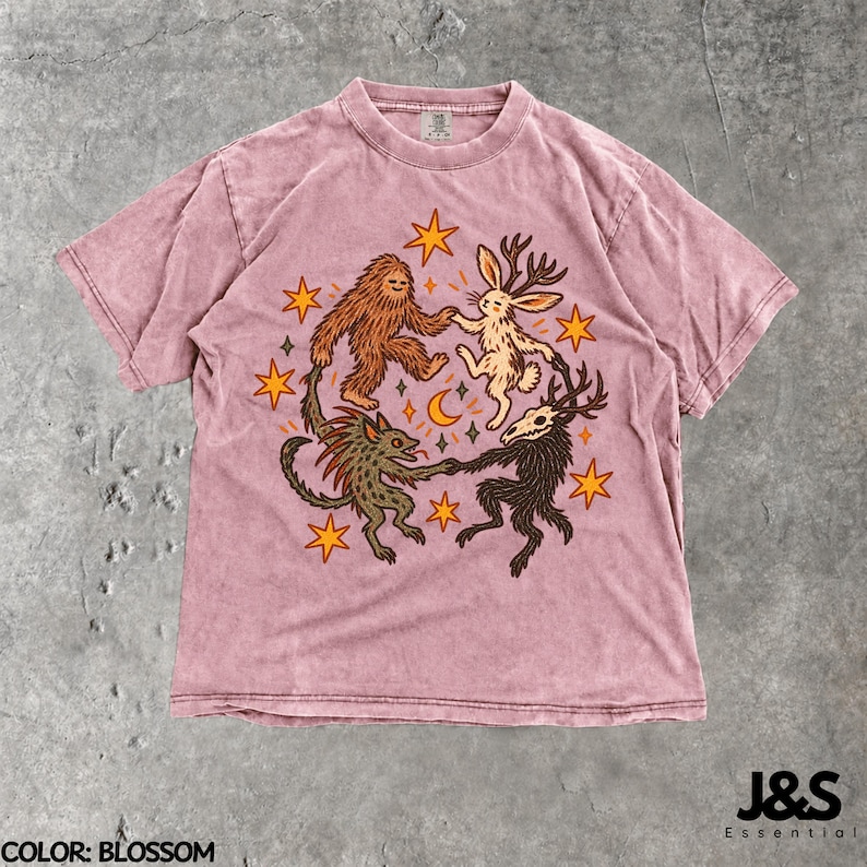 Cryptid Shirt, Bigfoot Tshirt, Cryptid Creatures Tee, Jackalope Shirt, Mythical Creature Tshirt, Weird Animal Shirt, Comfort Colors® Blossom