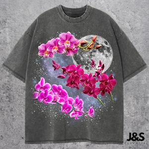 Three Orchids Graphic T-shirts, Vintage Orchids Moon Tshirt, Orchids Shirt, Funny Orchids Tee, Flower Meme Shirt, Phalaenopsis Shirt, Floral