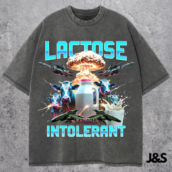 Lactose Tolerant Vintage Graphic T-shirt, Retro Milk 90s Funny