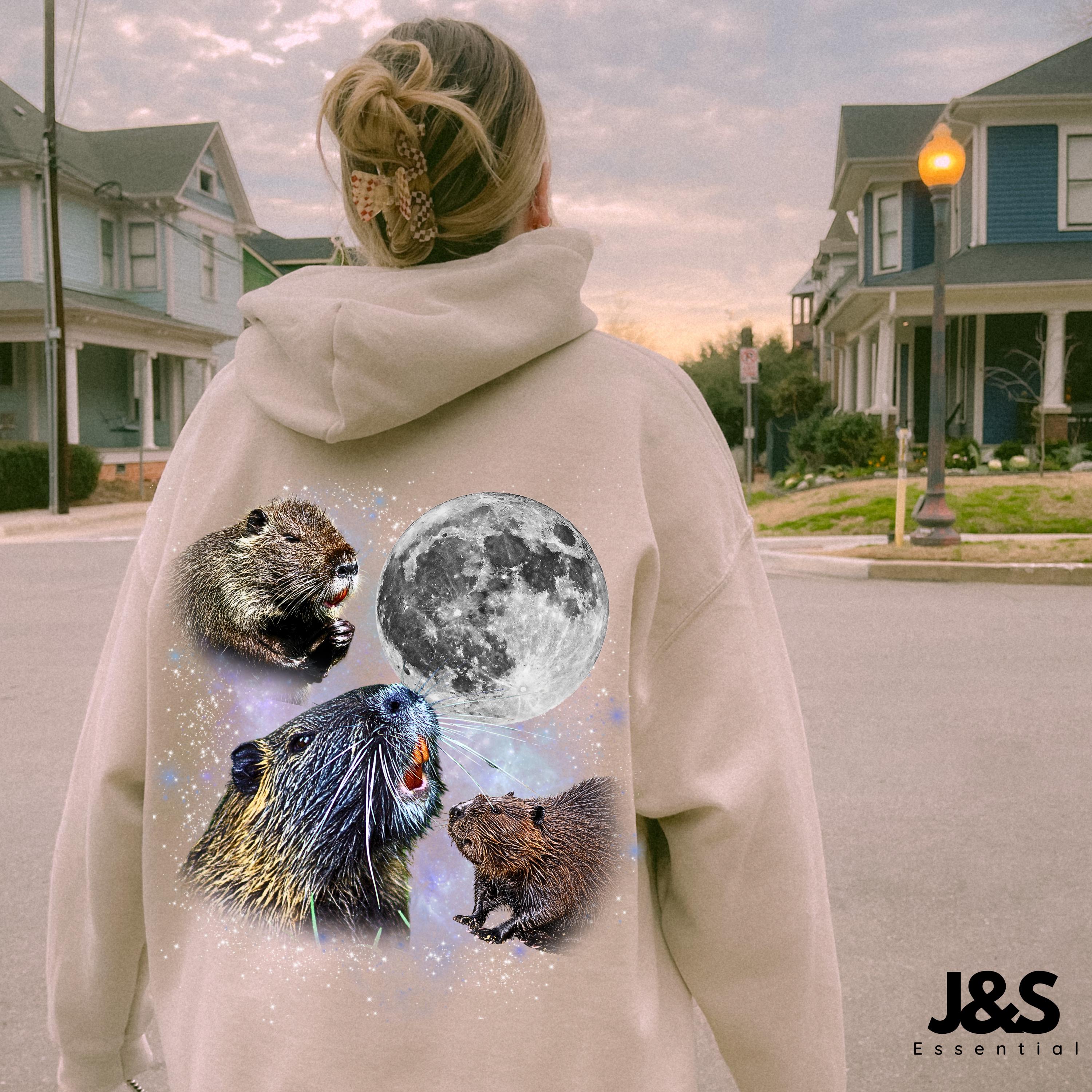 Beaver Hoodie, Celestial Rodent Pullover, Cosmic Beaver Sweatshirt