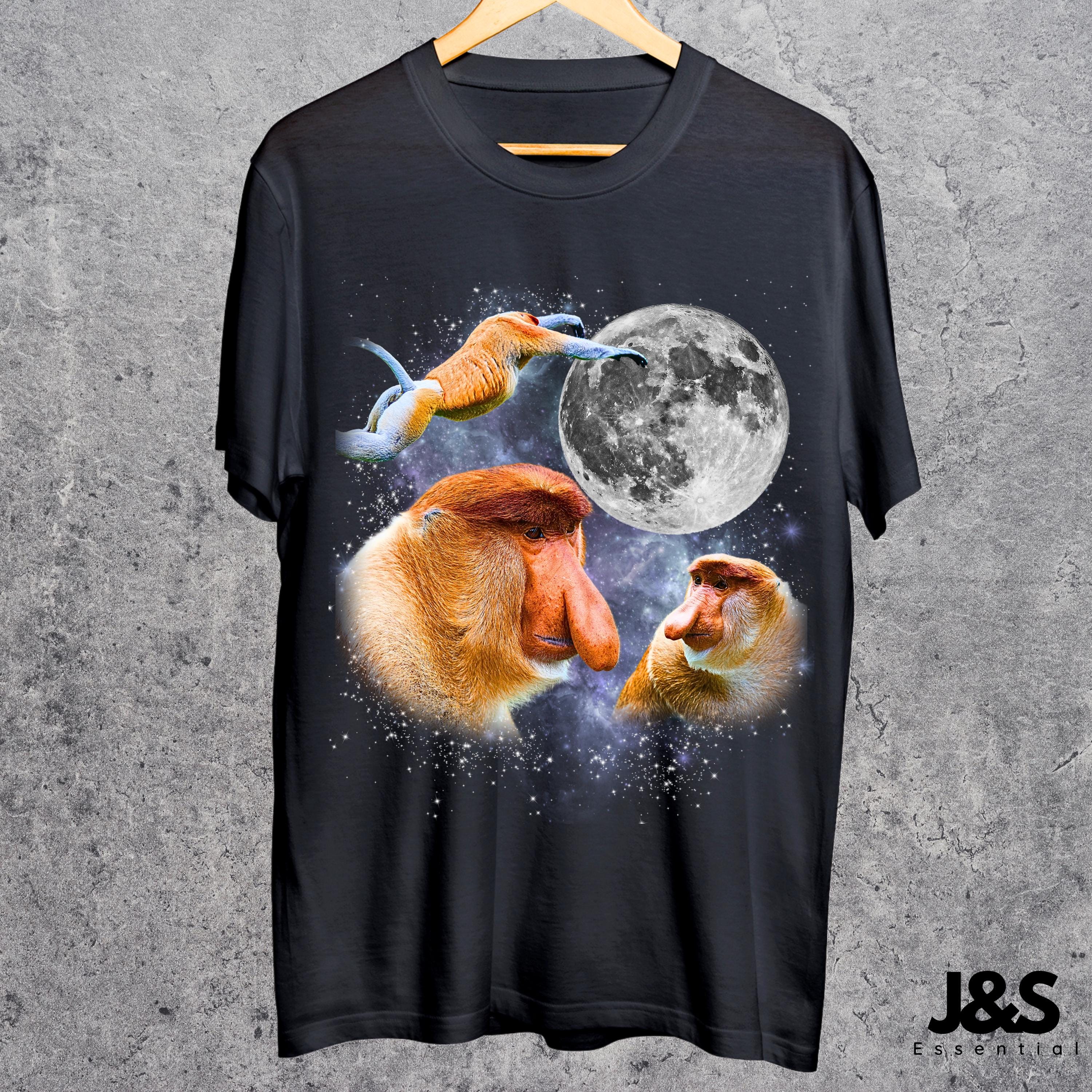 Three Proboscis Monkey Graphic Tshirt, Funny Big Nose Primate Tee