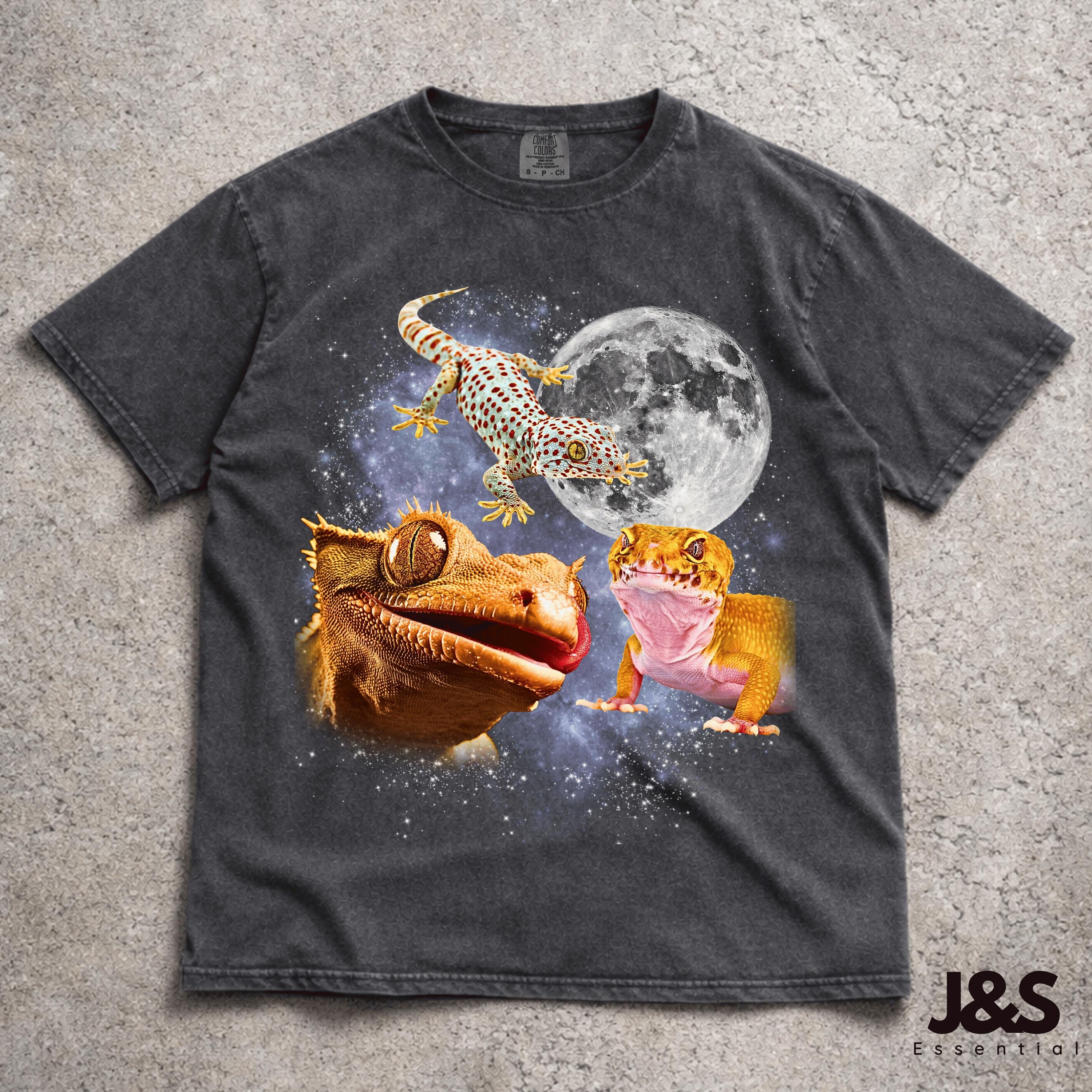 Three Gecko Graphic Tshirt, Funny Lizard Reptile Tee, Cute Gecko