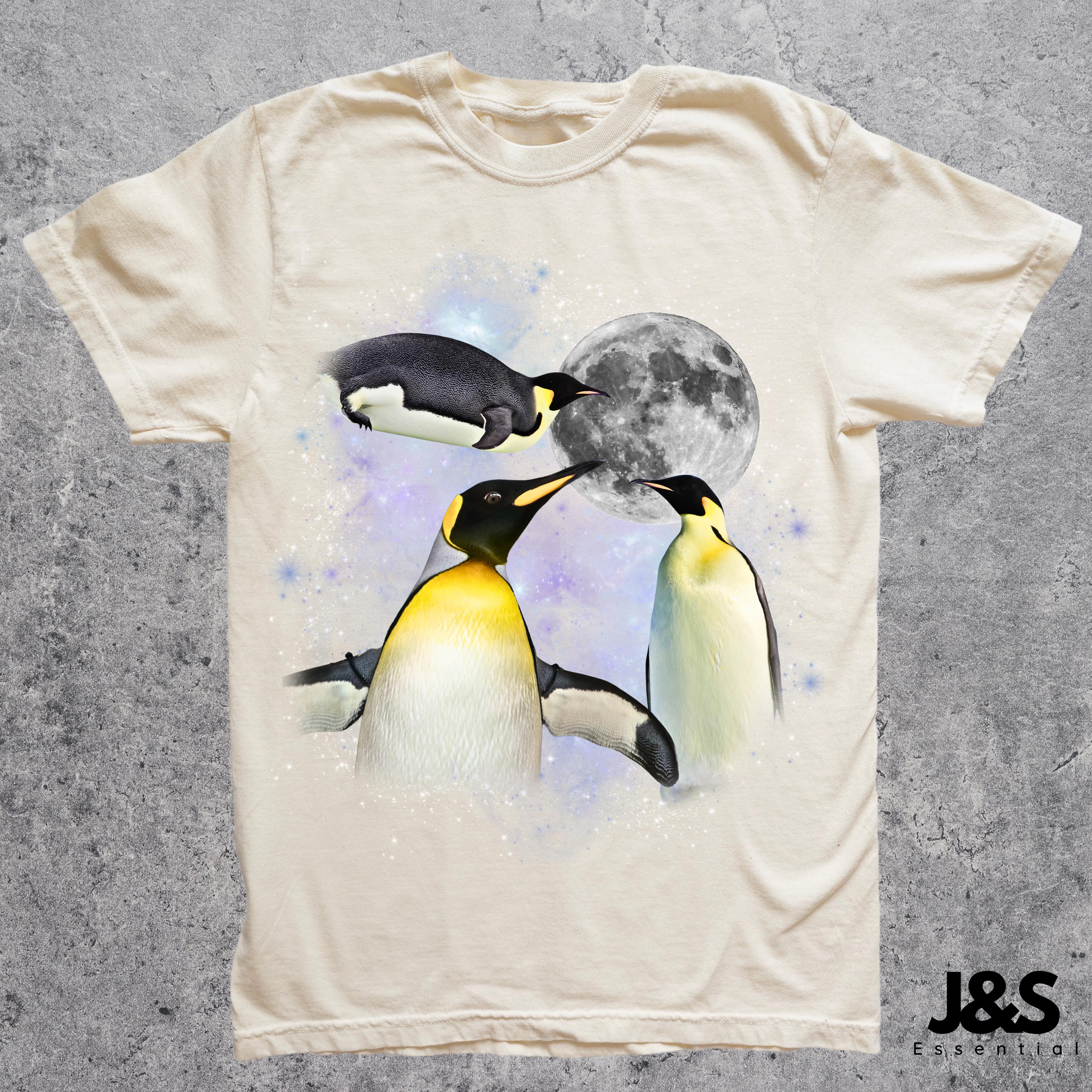 ペンギンのレトログラフィックTシャツ3枚、ヴィンテージの皇帝ペンギン 