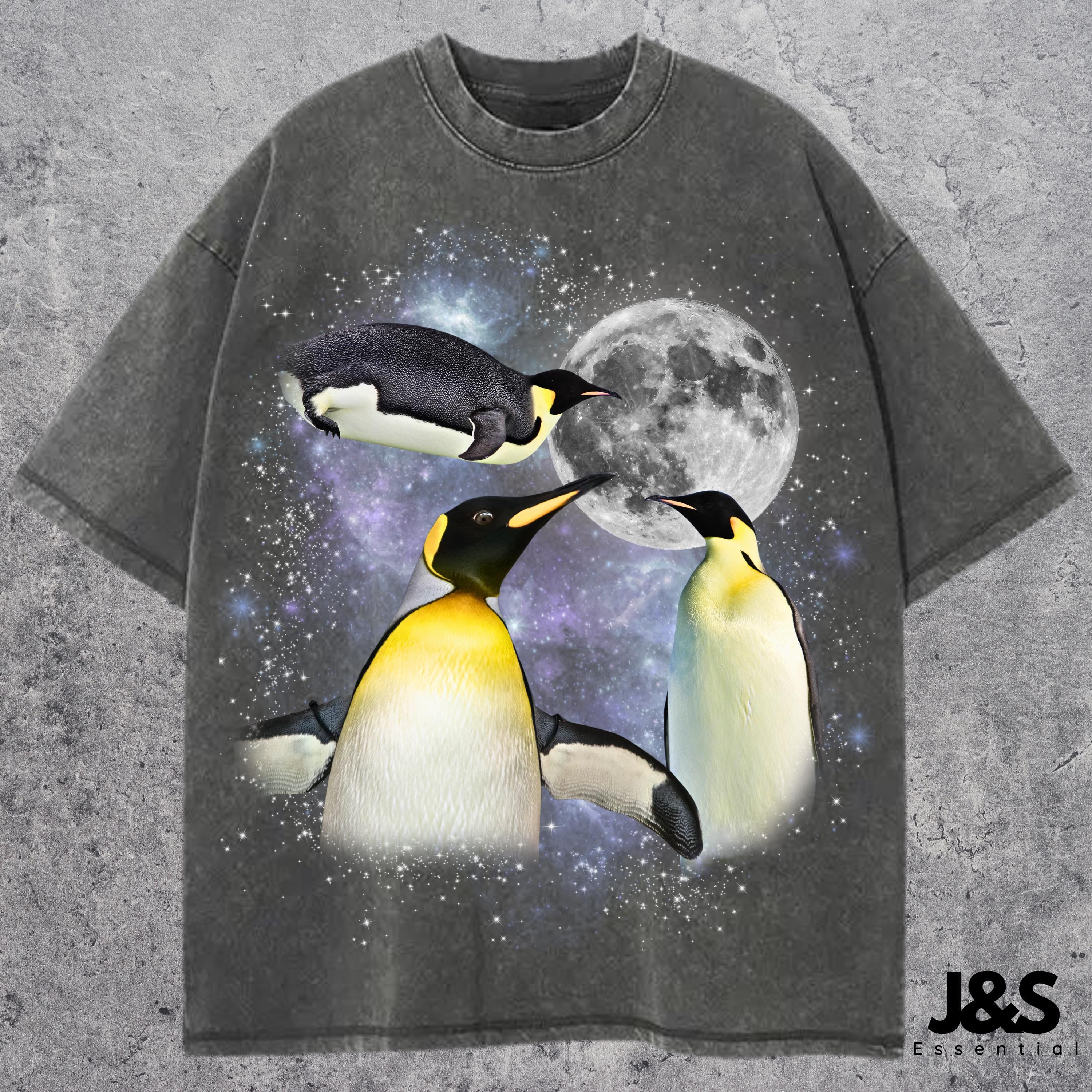 Three Penguin Retro Graphic T-shirts, Vintage Emperor Penguin